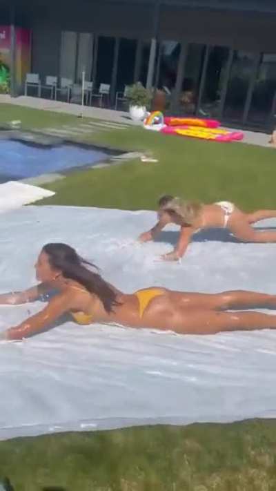 Slip n slide bikini babes