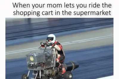 Look how fast I can drive mom !