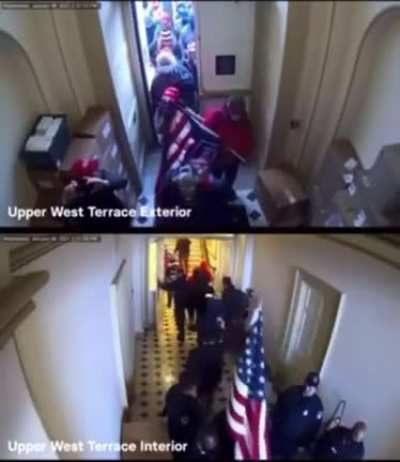 Bunch of tourists walking through the Capitol building