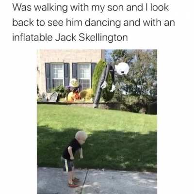 Watching this video of a child dancing with an inflatable Jack Skellington, could be the cutest thing you see today.