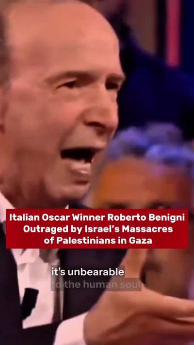 Italian actor & Oscar winner Roberto Benigni outraged by Israel’s genocide in Gaza