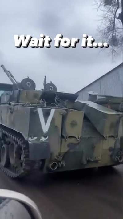 Nothing to see here, just the casual traffic on a road in Ukraine
