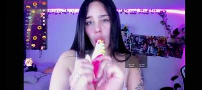 Sexy Latina Girl Sucking On Unicorn Dildo 🥵 (nico<wbr>lthom<wbr>psonn<wbr>)