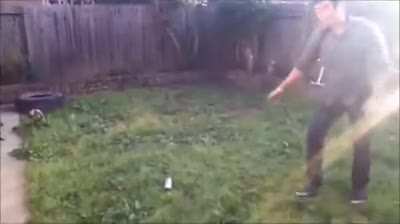 Throw A Knife At A Spray Paint Can He Said... It'll Be Fun He Said...