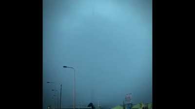 the windmill in the fog