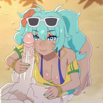 Miku having fun at the beach (amplected)
