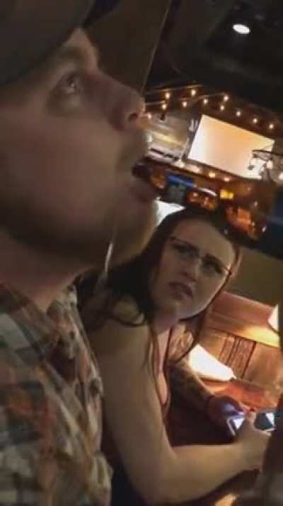 Drinking a beer