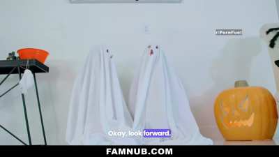Stepsisters Tries to Prank Stepbro in Ghost Costume
