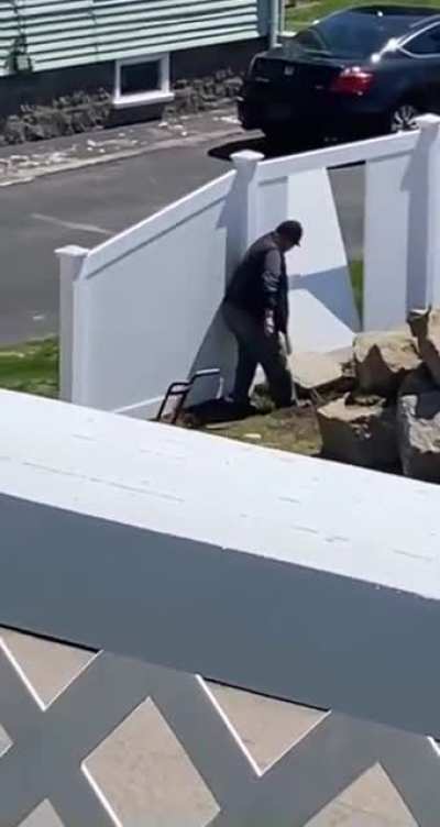 Trying to move a big unstable rock