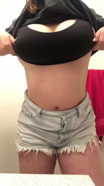 I love letting my tits out after a long day :)