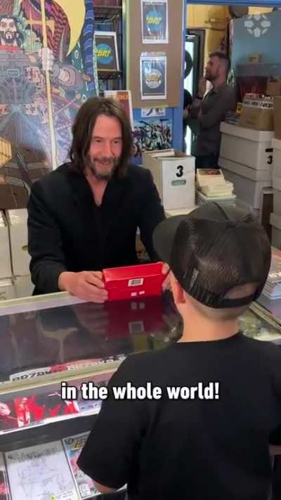 Keanu Reeves meets a young fan