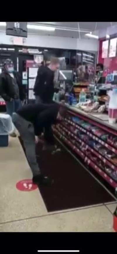 He got smacked with a king can for being racist