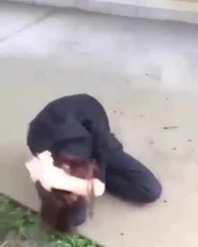 angry chick just kept teeing off on her head/face with those kicks