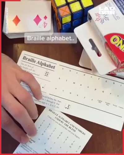 This individual shows how he lives his everyday life as a blind person