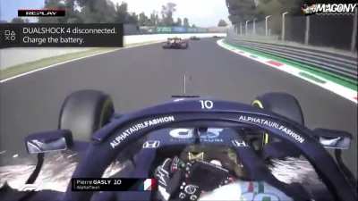 GAS forgot to charge his controler before the race started