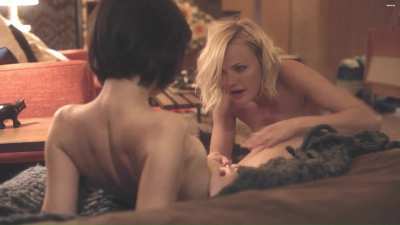 Kate Micucci (35 years old) debut in Easy (2016), featuring a non-debut from Malin Akerman (37 years old)