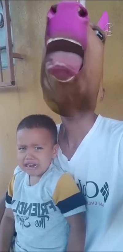 The kid's expression of fear and terror makes this so much better