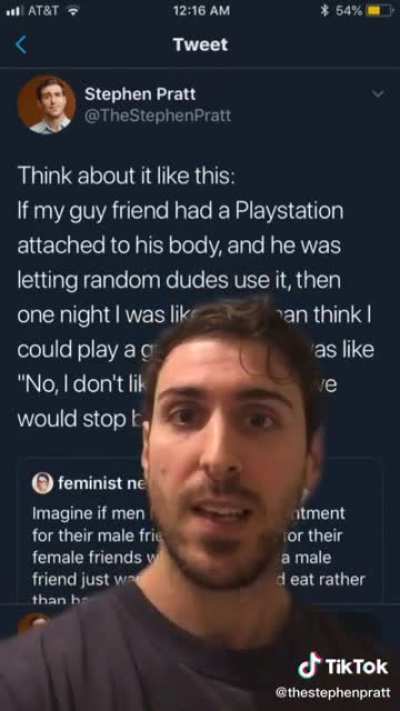 Female friendships are only valuable for the possibility of sex. The comments under the video are just a bunch of dudes agreeing with him