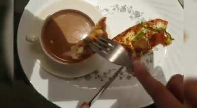 Hi, everyone! I love exploring Indian food and combine them with different things. I strongly believe that Chai is capable of making ANYTHING taste good. Today, I dipped Pizza in Chai, and it was marvellous! I urge all of you to give this one a try!