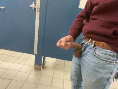 Quick edge session in work bathroom