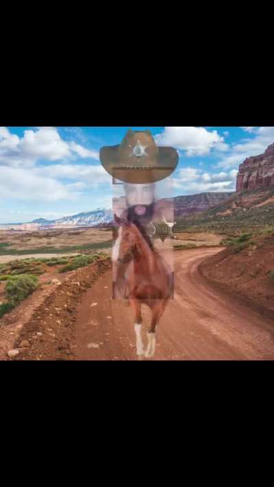 Cowboy on the run!