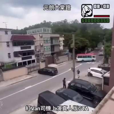 Least crazy red minibus driver in Hong Kong