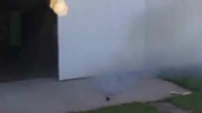Gus Johnson toasting bread with fireworks