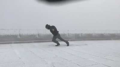 Bro is doing blizzard walk
