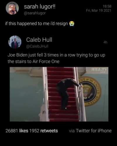 That salute saved a little bit of the embarrassment, but I would self-quarantine after that