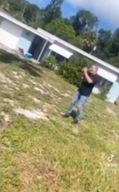 Male Karen Threatening Landscapers With Assault Rifle