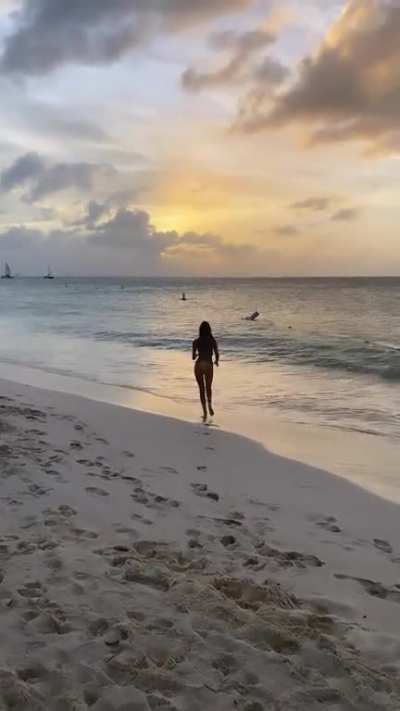 Topless into the sea