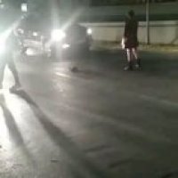 ...Protesting in traffic