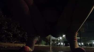 Nighttime Silhouette of Pissing