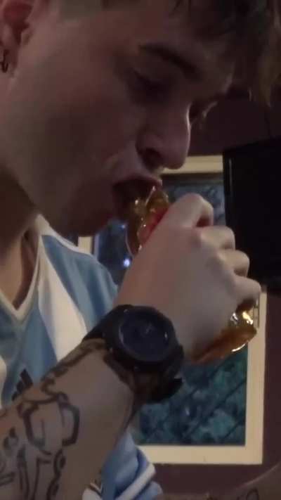 Eating bottle prank