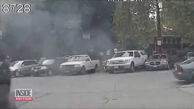 Man Throws Burning Torch Into Police Car With Cop Inside