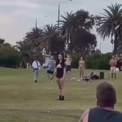 Girl steps up to the plate and gets the sweet heel of justice😂