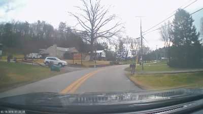 She didn’t slow down, stop, or acknowledge her idiocy in any way!