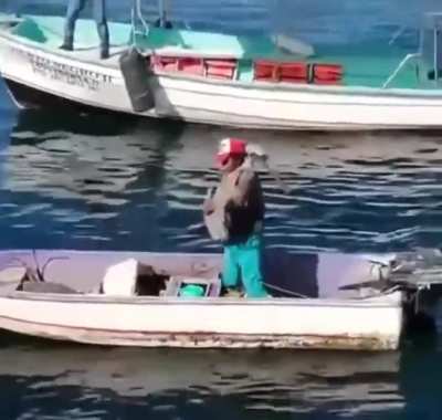 Ah, we caught a fish thielf