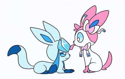 Sylveon through it would be a good idea to lick Glaceon
