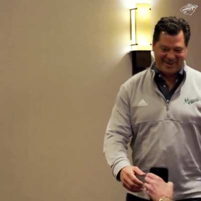 Bill Guerin in the war room today