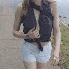 Watch my tits bounce as I walk down a busy street [GIF]