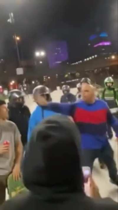 Bikers VS skaters at the Rochester skatepark