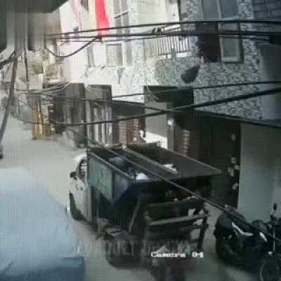 Throwing garbage directly from the window