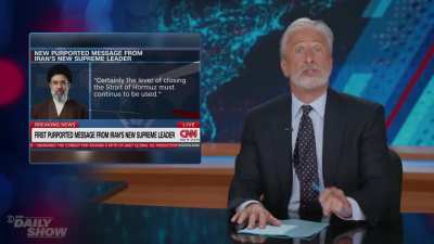 Jon Stewart Iran-splains the ramifications of closing the Strait of Hormuz in a way even Trump can understand: 