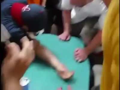4 minutes of people breaking their arms when arm wrestling