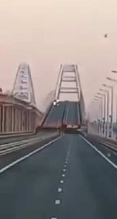 A fuel tank on a train is believed to have exploded on the new Crimean bridge. October 8th 2022