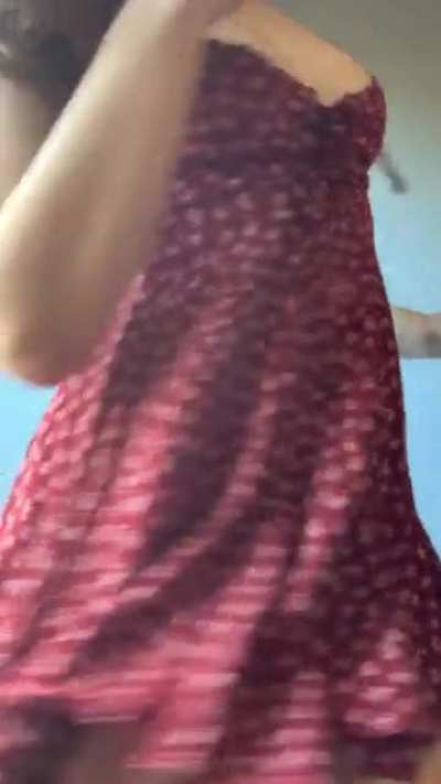 this sundress is a bit risky to wear in public..