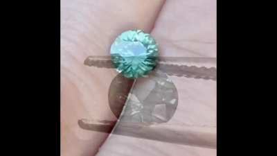 Montana Sapphire 0.95cts 6mm cut in a classic round brilliant. This is from the Rock Creek mine, and has been heat treated to improve the colour. Very small inclusions that are not distracting in the hand. Reg $1800 USD. LisaSpentTooMuch price $1425 USD p