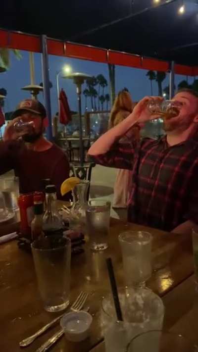 Chug my beer.