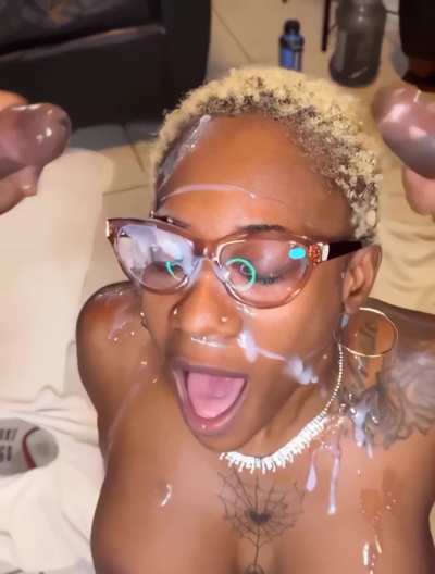 Stunning facial for this black queen